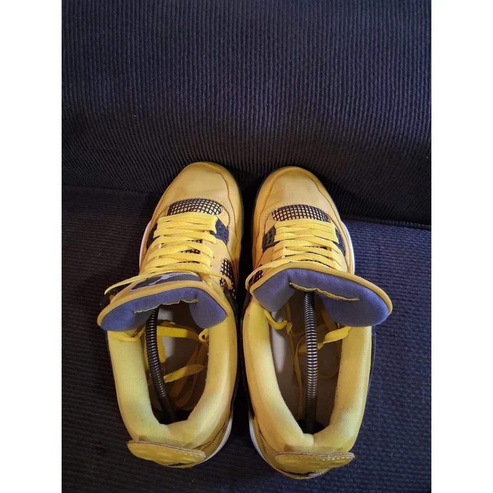 Nike Air Jordan 4 Retro Lightning Tour Yellow Dark Blue Grey CT8527-700 Mens‎ 12